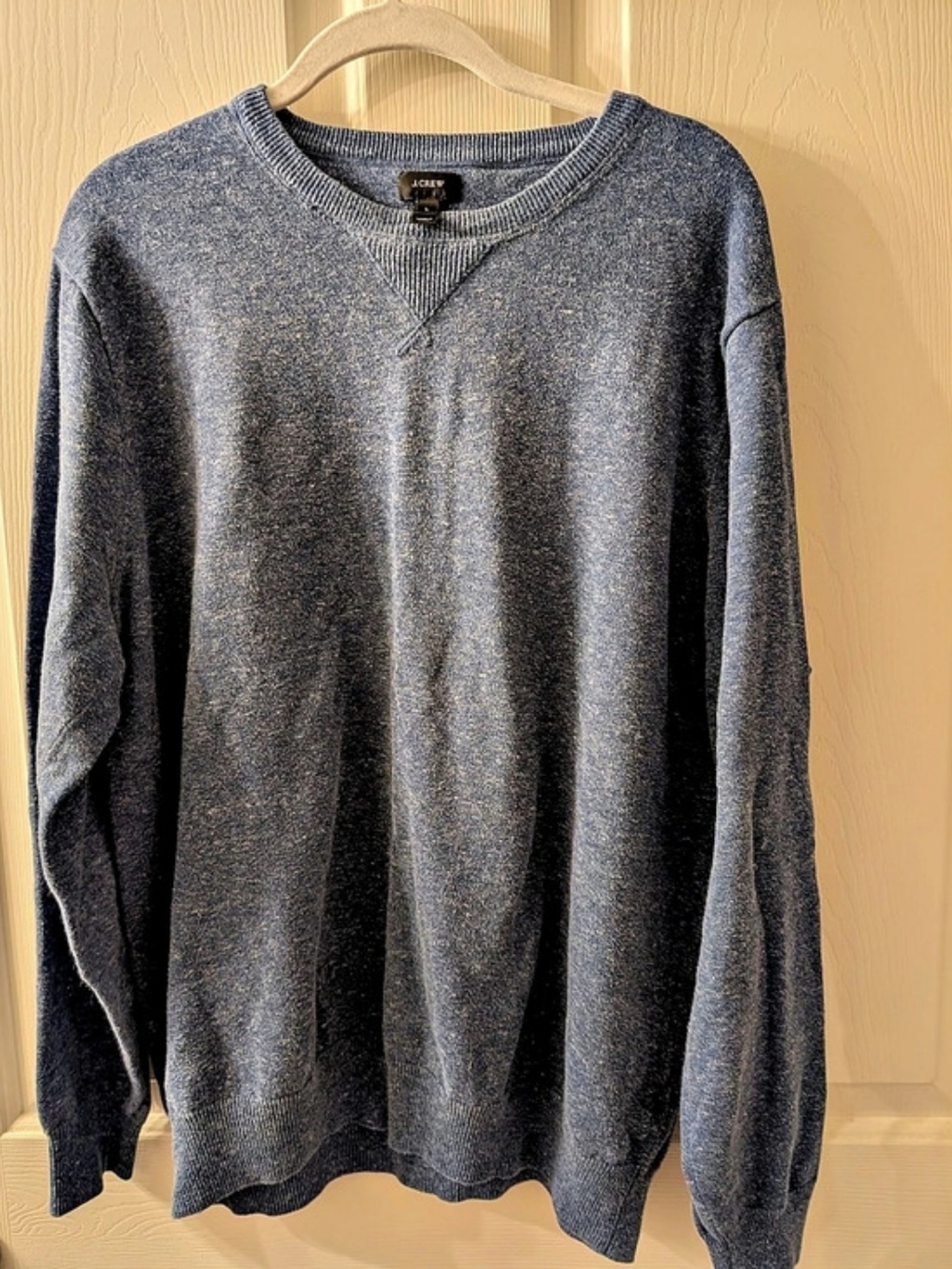 J.Crew Heather Blue Crew Neck Cotton Sweater Large